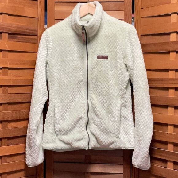 Columbia Light Mint Green Soft Fleece Jacket Plush Material Women S Coat Poly - Picture 1 of 8